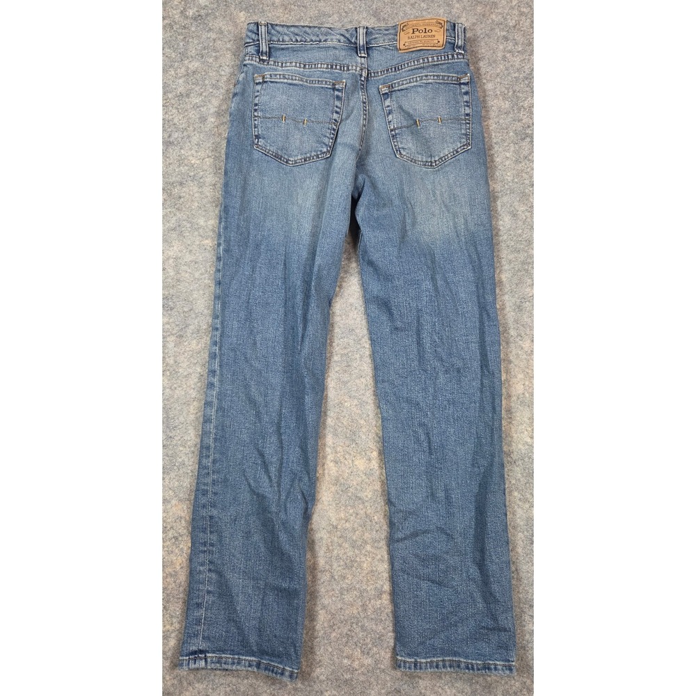 Polo Ralph Lauren Boys Jeans Size L 14-16 Medium Wash Straight Leg Denim Blue
